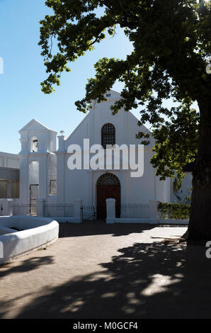 Die braak Stellenbosch Western Cape Südafrika. Dezember 2017. Die Rheinische Mission der Kirche im Zentrum von Stellenbosch Stockfoto