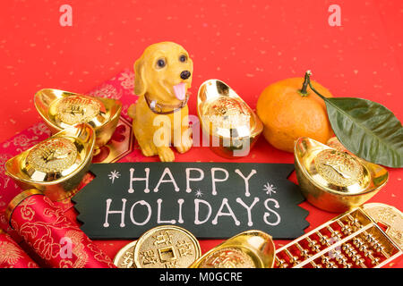 Happy Holiday zum chinesischen Neujahrsfest ornament Hintergrund Stockfoto