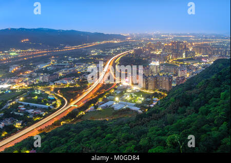 Luftbild der neuen Stadt Taipei Stockfoto