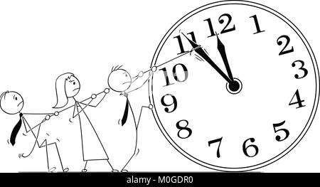 Konzeptionelle Cartoon von Business Teamarbeit und Frist Stock Vektor