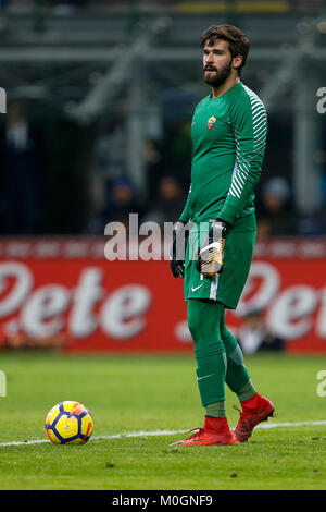 Olympiastadion, Mailand, Italien. 21 Jan, 2018. Alisson Becker von der Roma während der italienischen Serie A Fußball Spiel. Quelle: Giampiero Sposito/Alamy leben Nachrichten Stockfoto