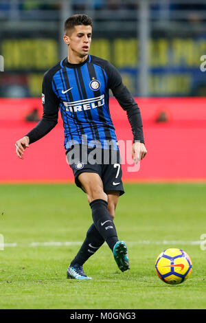 Olympiastadion, Mailand, Italien. 21 Jan, 2018. Joao Cancelo von Inter Mailand in der italienischen Serie A Fußball Spiel. Quelle: Giampiero Sposito/Alamy leben Nachrichten Stockfoto