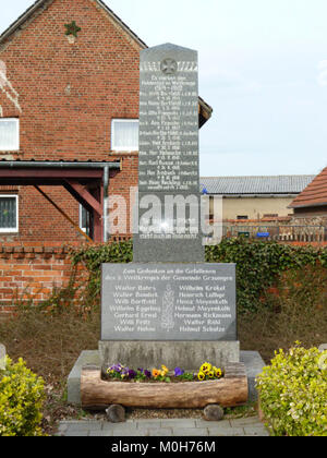 Calvörde-Grauingen, Kriegerdenkmal 1. und 2. WK, Bild 1. Stockfoto