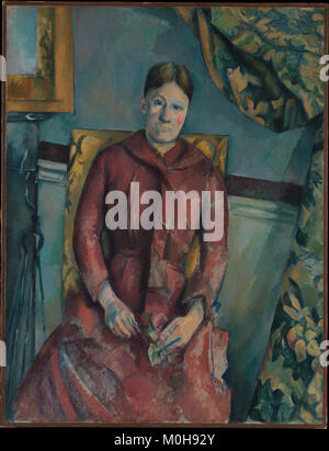 Madame Cézanne (Hortense Fiquet, 1850 - 1922) im roten Kleid MET DP 320128 Stockfoto