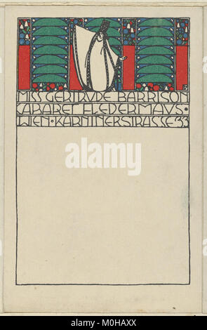 Ein Foto von Miss Gertrude Barrison im Cabaret Fledermaus in Wien, Kärntnerstr. 33. Das Bild dokumentiert die Wiener Kabarettkultur und darstellende Kunst des frühen 20. Jahrhunderts. Stockfoto