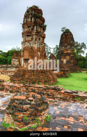 Asien, Thailand, Ayutthaya, Wat Mahathat Tempel Ruinen Stockfoto