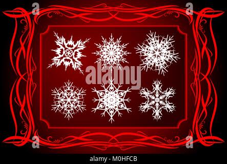 Elegantes Set von Schneeflocken. Stock Vektor