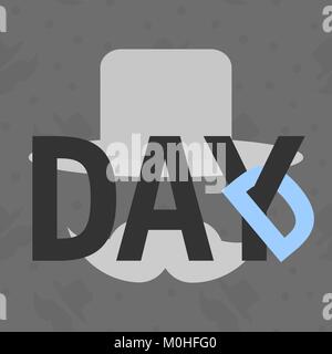 Papa Tag Text mit hängenden schreiben Top Hat und Schnurrbart Element. Vector Illustration für Tag des Vaters und andere Design braucht Stock Vektor