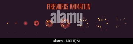 Feuerwerk explodieren Wirkung burst Sprites Stock Vektor