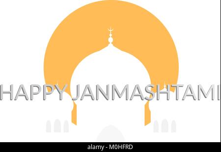 Happy janmashtami Karte. Vector Illustration für die Krishna Geburtstag Stock Vektor
