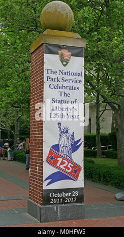 Liberty Island National Park Service 125-jähriges Bestehen Feier der Freiheitsstatue (28. Oktober 2011-2012), New York City, New York State, USA Stockfoto