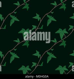 Vektor nahtlose floralen Muster. Hintergrund mit Efeu Elemente. Pflanzen Textur für Design Stock Vektor