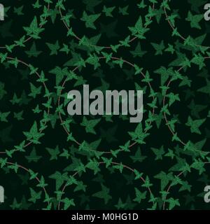 Vektor nahtlose floralen Muster. Hintergrund mit Efeu Elemente. Pflanzen Textur für Design Stock Vektor