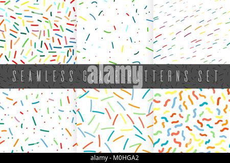 Der nahtlose Muster Glasur. Bunte Kleckse und Linien textrure. Stock Vektor