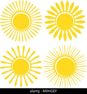 Satz von sechs Symbole Sonne Stock Vektor