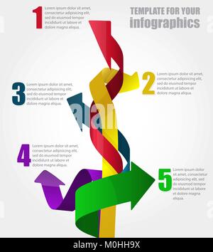 Moderne Pfeil Design. Sie können für die Darstellung verwenden, Anzahl Optionen, Web Design, Infografiken oder andere. Stock Vektor