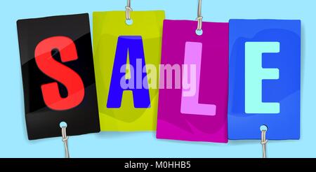 Karton Vertrieb Tags. Vector Illustration Stock Vektor