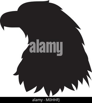 Eagle head Vector Illustration schwarze Silhouette Profil Seite Stock Vektor