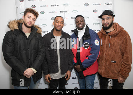 Celebs besuchen Launch Party feiern, Musik, Mode und Lifestyle Magazin "Begriff '78 Thema: Myles Stephenson, Jamaal Shurland, Ashley, Mustafa Fongo Rak-Su Rahimtulla, Wo: London, Großbritannien Wann: 19 Dec 2017 Credit: Phil Lewis/WENN.com Stockfoto