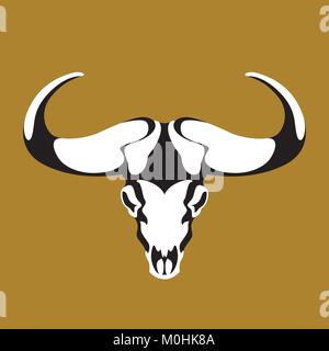 Stier Kopf Schädel Vector Illustration style Flache Vorderseite Stock Vektor