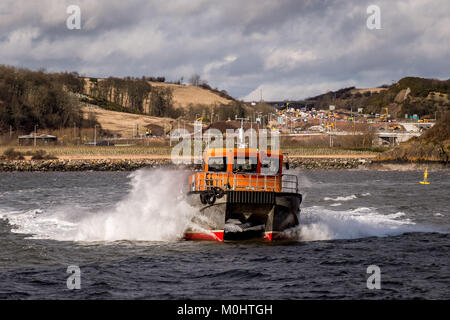 Weiter Austausch überqueren - Queensferry Kreuzung (ehemals her Austausch Kreuzung) in Schottland, in den verschiedenen Phasen der Konstruktion. Stockfoto