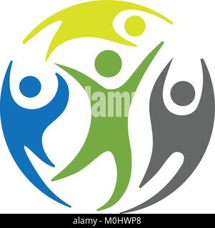 Kreis Menschen in soziale Gruppen logo Vektor Konzept Stock Vektor