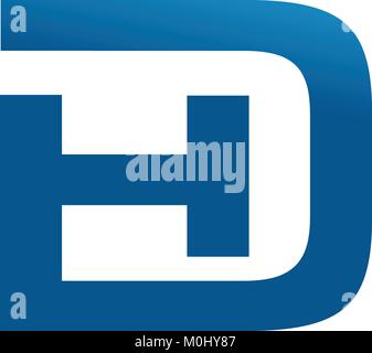 Modernes und elegantes Konzept der Buchstaben H und D Stock Vektor