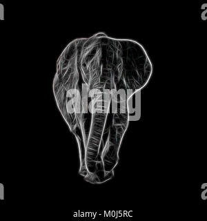 Ein neon digitale Darstellung eines erwachsenen Afrikanischer Elefant Stockfoto
