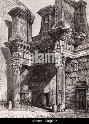 Der Tempel der Minerva, Forum von Nerva, Rom, Italien, 19. Jahrhundert Stockfoto