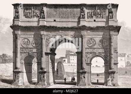 Der Triumphbogen des Konstantin, Via Triumphalis, Rom, Italien, 19. Jahrhundert Stockfoto