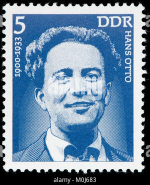 Ddr-Briefmarke (1975): Hans Otto (1881-1931), österreichischer Regisseur und Drehbuchautor von Stummfilmen. Stockfoto