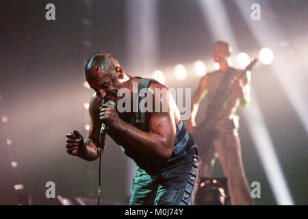 Rammstein bei London Docklands Arena, Millwall, London, England, Vereinigtes Königreich. Stockfoto