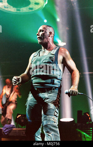 Rammstein bei London Docklands Arena, Millwall, London, England, Vereinigtes Königreich. Stockfoto