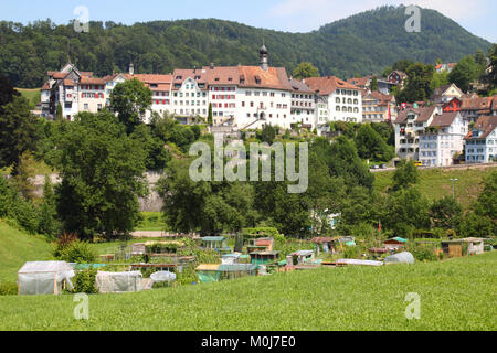 Lichtensteig - schöne alte Stadt im Kanton St. Gallen, Schweiz Stockfoto