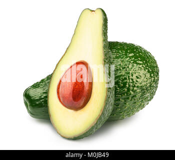 2 Avocados, isoliert Stockfoto