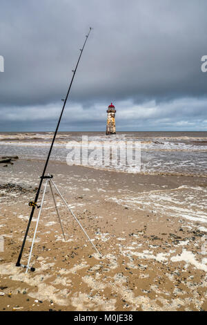 Der Punkt von Ayr Leuchtturm, der auch als Talacre Lighthouse, Talacre, Holywell, North Wales bekannt Stockfoto