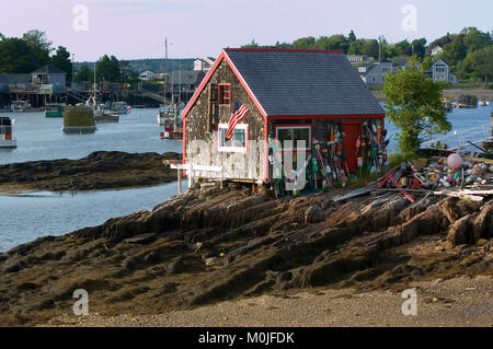 Eines Fischers shack auf Makrele Cove - Bailey's Island, Maine Stockfoto