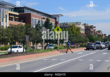 Dies ist Canyon Blvd, Boulder, Colorado, in der Nähe der Innenstadt von Boulder Stockfoto