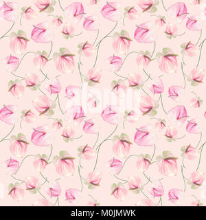 Nahtlose Muster von anthurium Blumen. Endlose Textur für Ihr Design. Stockfoto