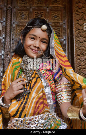 Rajasthani Schönheit, Jaisalmer, Rajasthan, Indien Stockfoto