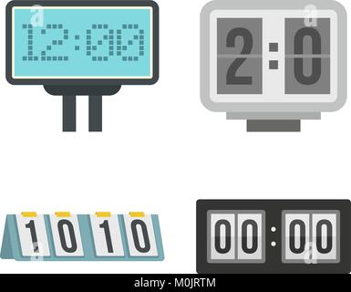 Tabelle Icon Set, flacher Stil Stock Vektor