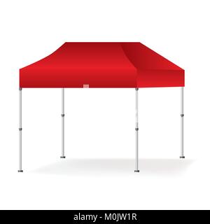 Vektor leer Outdoor rot Festzelt Zelt stand Mock up auf weißem Hintergrund. Stock Vektor