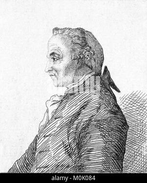 Immanuel Kant (1724-1804). Ätzen der deutsche Philosoph von FÃ©lix Bracquemond, 1852. Stockfoto