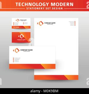 Technik Moderne Vektor Briefpapier Set Vektor Design Stock Vektor