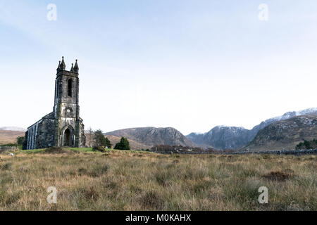 Ruinen von Dunlewey Kirche in Donegal Irland Stockfoto