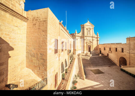 Victoria, Insel Gozo, Malta: Kathedrale Mariä Himmelfahrt in der Cittadella Stockfoto