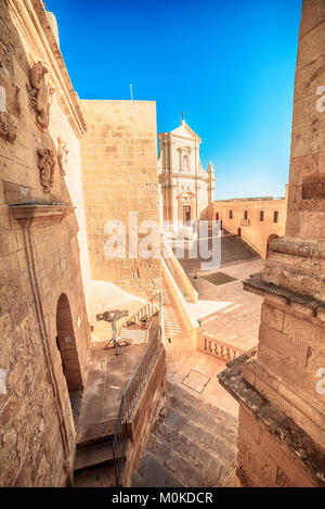 Victoria, Insel Gozo, Malta: Kathedrale Mariä Himmelfahrt in der Cittadella, auch als Zitadelle, Castello bekannt Stockfoto