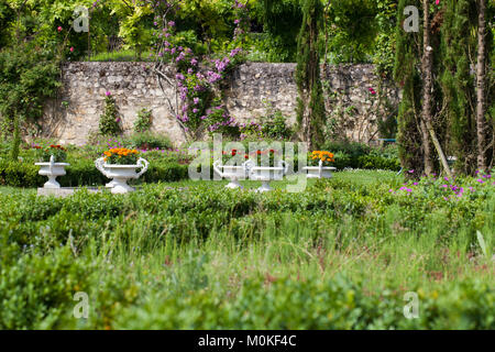 Subtile, anspruchsvoll und voller Geschmack Garten und Chateau La Chatonniere in der Nähe von Villandry. Tal der Loire Stockfoto