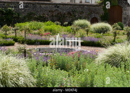 Subtile, anspruchsvoll und voller Geschmack Garten und Chateau La Chatonniere in der Nähe von Villandry. Tal der Loire Stockfoto