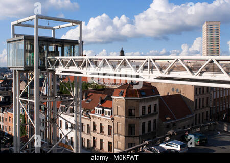 Marolles Panoramalift. Place Poelaert, Brüssel, Belgien. Stockfoto